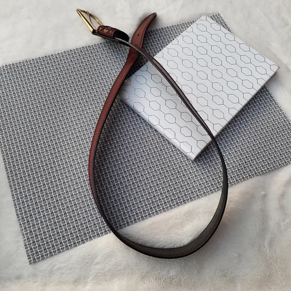 Dockers Braided and Stitched Studded Oversized Buckle Leather Belt XL Brown - Picture 5 of 12